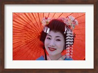 Geisha Orange Umbrella Fine Art Print