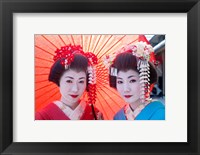 Geishas with Umbrellas Fine Art Print