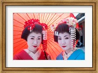 Geishas with Umbrellas Fine Art Print
