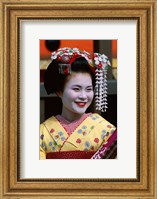 Japanese Geisha with Flowers in Her Hair Fine Art Print