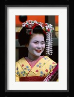Japanese Geisha with Flowers in Her Hair Fine Art Print
