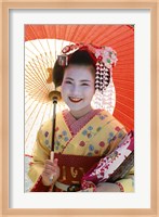 Young Geisha with Umbrella Fine Art Print
