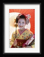 Young Geisha with Umbrella Fine Art Print