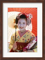 Young Geisha with Umbrella Fine Art Print