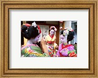 Three geishas, Kyoto, Honshu, Japan (three women) Fine Art Print