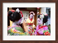 Three geishas, Kyoto, Honshu, Japan (three women) Fine Art Print