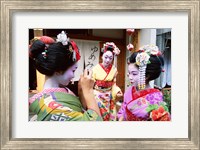 Three geishas, Kyoto, Honshu, Japan (three women) Fine Art Print