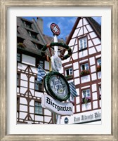 Beer Garden Sign, Franconia, Bavaria, Germany Fine Art Print