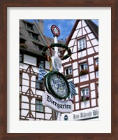 Beer Garden Sign, Franconia, Bavaria, Germany Fine Art Print