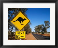 Kangaroo crossing sign, Australia Fine Art Print