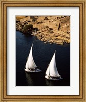 Two sailboats, Nile River, Egypt Fine Art Print