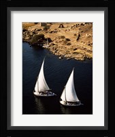 Two sailboats, Nile River, Egypt Fine Art Print