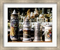 Close-up of beer steins, Bavaria, Germany Fine Art Print