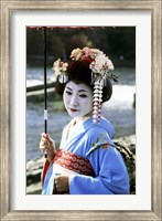 Geisha looking sideways, Kyoto, Japan Fine Art Print