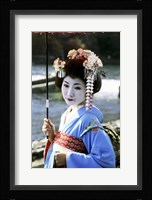 Geisha looking sideways, Kyoto, Japan Fine Art Print