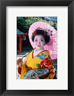 Geisha with Pink Umbrella Fine Art Print
