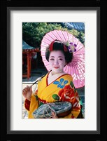 Geisha with Pink Umbrella Fine Art Print