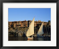 Sailboats in a river, Old Cataract Hotel, Aswan, Egypt Fine Art Print