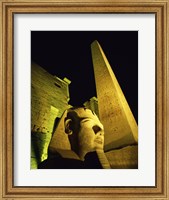 Statue at night, Temple of Luxor, Luxor, Egypt Fine Art Print