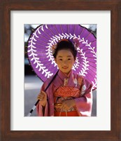 Portrait of a girl holding a parasol, Shichi Go San, Japan Fine Art Print