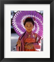 Portrait of a girl holding a parasol, Shichi Go San, Japan Fine Art Print