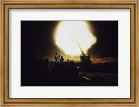 M198 Towed Howitzer Night Fire Fine Art Print