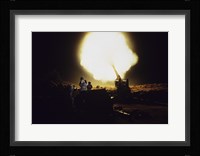M198 Towed Howitzer Night Fire Fine Art Print