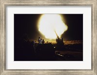 M198 Towed Howitzer Night Fire Fine Art Print