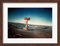 Atomic bomb testing in the desert Fine Art Print