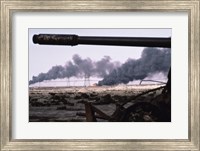 Kuwait: An Oil Field Set  Ablaze Fine Art Print