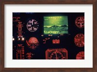 View of the Cockpit Control Panel in an AH-64 Apache Helicopter Training Simulator Fine Art Print