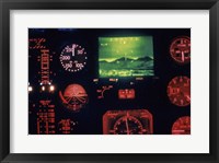 View of the Cockpit Control Panel in an AH-64 Apache Helicopter Training Simulator Fine Art Print