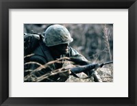 A Combat Ready Marine Holds Fine Art Print