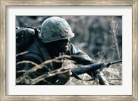 A Combat Ready Marine Holds Fine Art Print