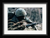 A Combat Ready Marine Holds Fine Art Print