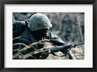 A Combat Ready Marine Holds Fine Art Print