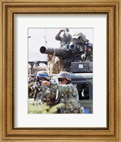 South Korea, Soldiers Spot a Target Fine Art Print