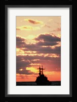 Silhouette of the USS Deyo Fine Art Print