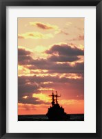 Silhouette of the USS Deyo Fine Art Print