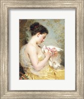 A Beauty with Doves Fine Art Print