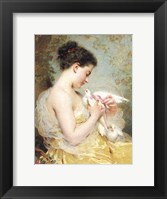 A Beauty with Doves Fine Art Print