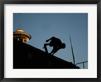Skateboarder About to Go Down a Halfpipe Fine Art Print