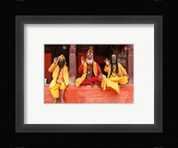 Three Saddhus at Kathmandu Durbar Square Fine Art Print