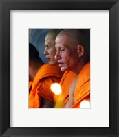 Buddhist Monk Meditation in Wat Khung Taphao Framed Print