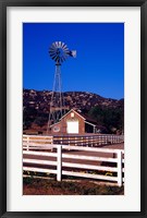 USA, California, windmill on farm Fine Art Print