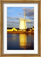 Reflection of a traditional windmill in a river, Blennerville Windmill, Tralee, County Kerry, Ireland Fine Art Print