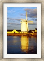 Reflection of a traditional windmill in a river, Blennerville Windmill, Tralee, County Kerry, Ireland Fine Art Print