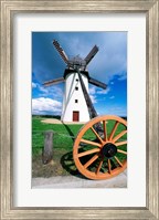 Low angle view of a traditional windmill, Skerries Mills Museum, Ireland (with a wheel) Fine Art Print