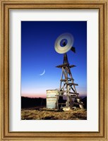 Industrial windmill at night, California, USA Fine Art Print