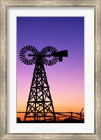 Silhouette of a windmill, American Wind Power Center, Lubbock, Texas, USA Fine Art Print